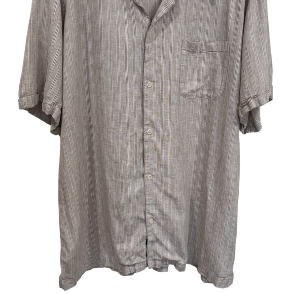 Rails Tan and White Vertical Stripe Linen Blend Camp Shirt Men’s Size XXL - Picture 4 of 11